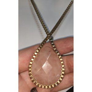 Pink Quartz Teardrop Necklace